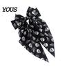 Pumpkin Hair Clip Halloween Bow Spring Clips for Women, Skeleton Ghost Hand Printed Festive Accessory Fabric Barrettes, Cute Horror Accessories