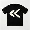 Unisex Black TShirt Minimalist Double Left Arrow Symbol Print Short Sleeve Tops Math Graphic Tees Men Women Loose Fit Cotton Streetwear