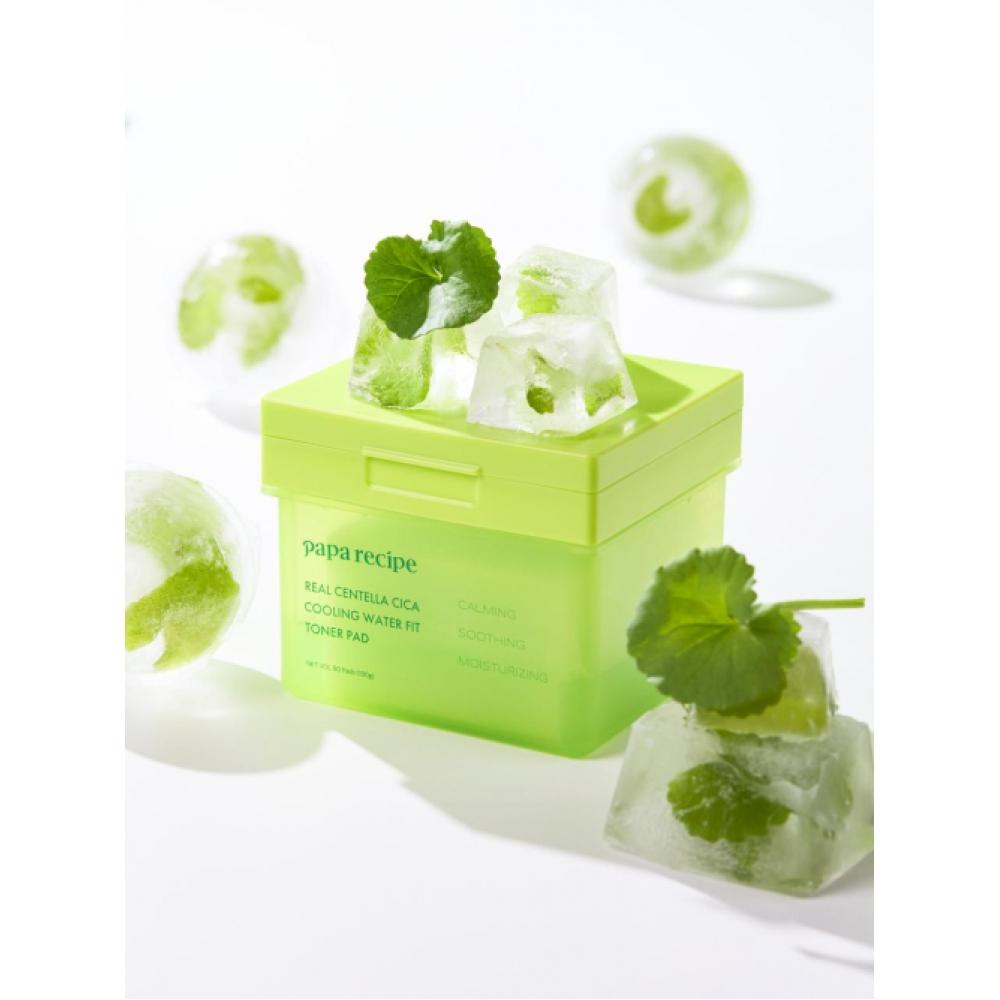 Paparecipe Real Centella Sica Cooling Water Fit Toner Pad  80 Sheets 