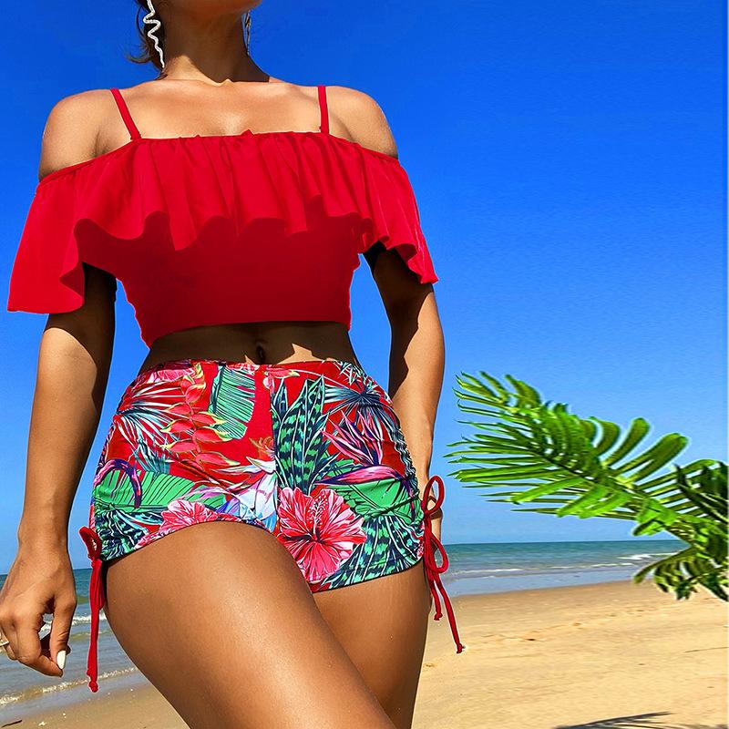 Two Piece Bikini Swimsuit Women High Waist Swimwear Push Up Vintage Biquini Bathing Suit Beachwear Female Bikinis Set