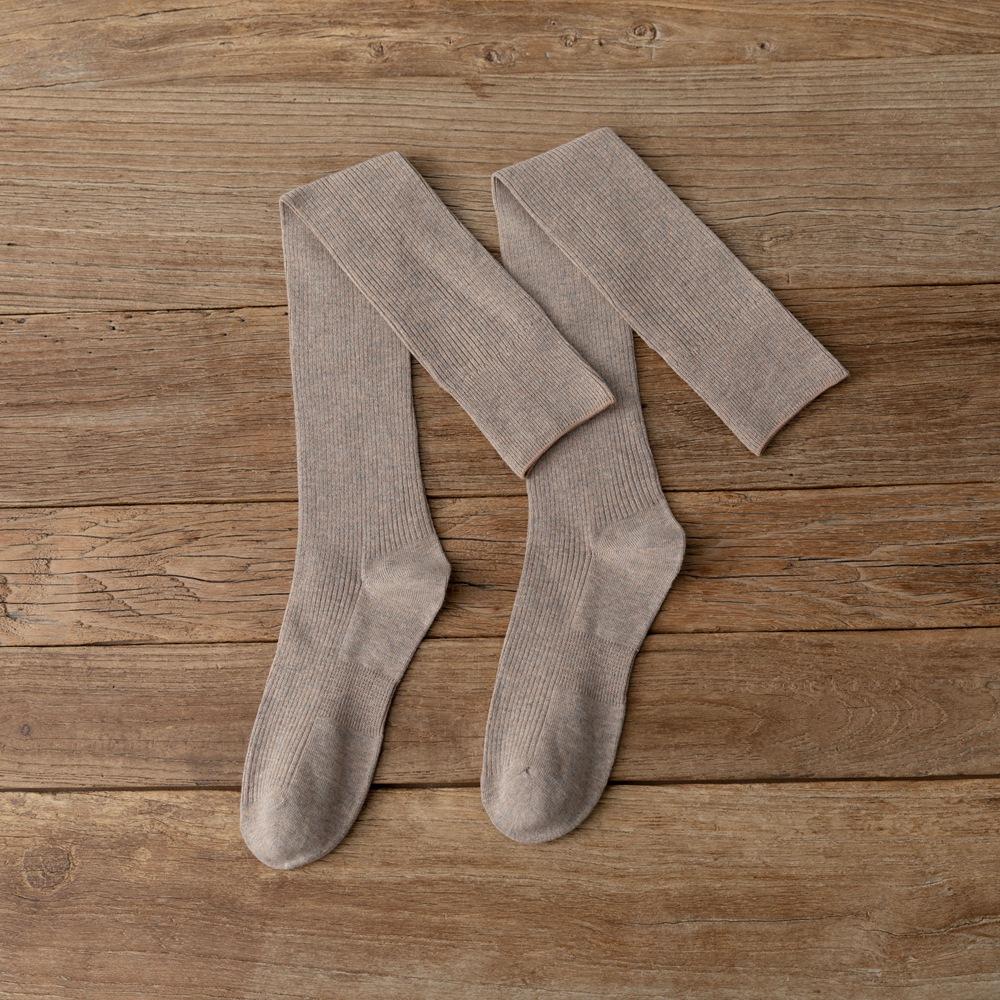 Japanese Style Women Stockings College Style School Girls Long Socks Stockings Cotton Knitting Solid Color Thigh High Stockings