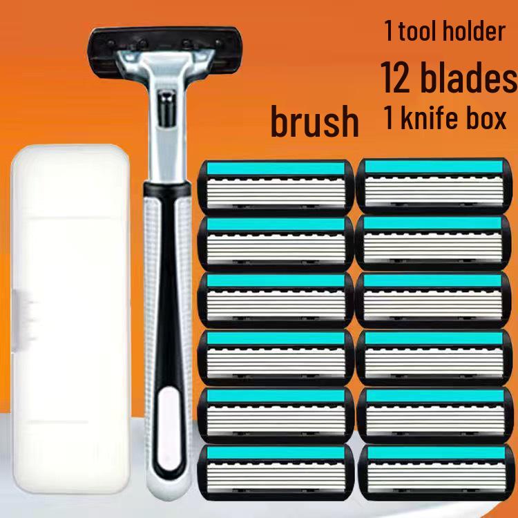 Gillette Six-Layer Manual Razor Blades for Beard Shaving - Old-Fashioned Shaving Style