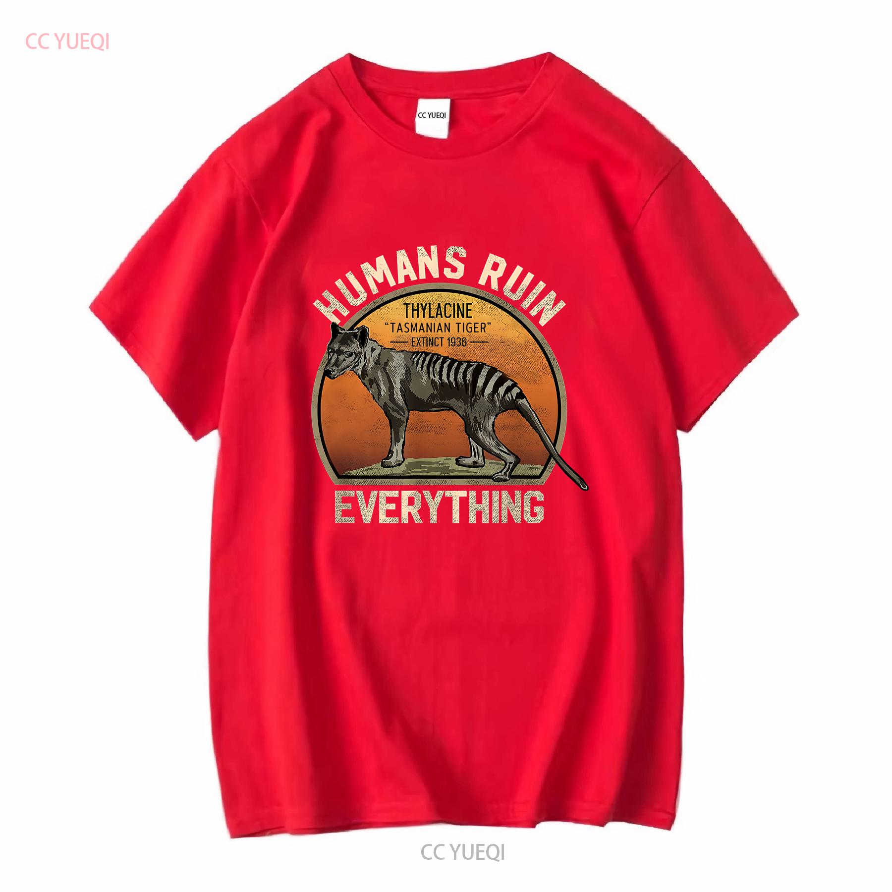 Thylacine T Shirt Extinct Tasmanian Tiger Australian Animal Rights Activist Conservation Supporter long or short sleeves S