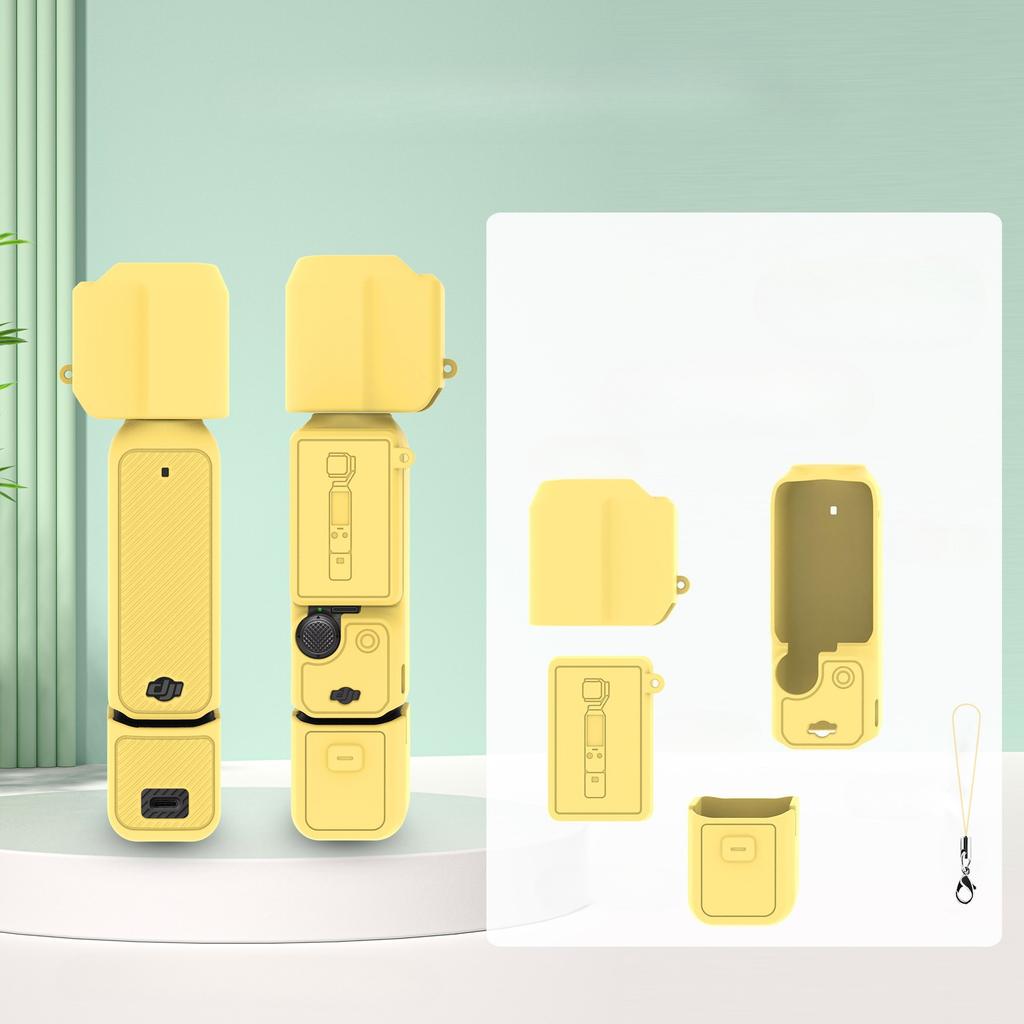 Silikonowe Etui do DJI OSMO Pocket 3 i Akcesoriów Ochrona 360° Jednolity Kolor Różowy Czarny Szary Niebieski