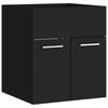 Bathroom Furniture Set Black Particleboard