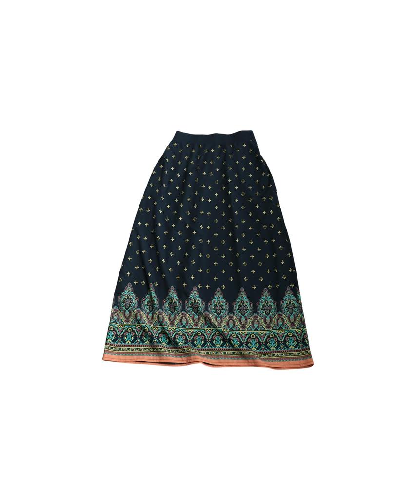Antiqua Ethnic Print Long One Size Black Women's Skirt, PA-03824, 05,