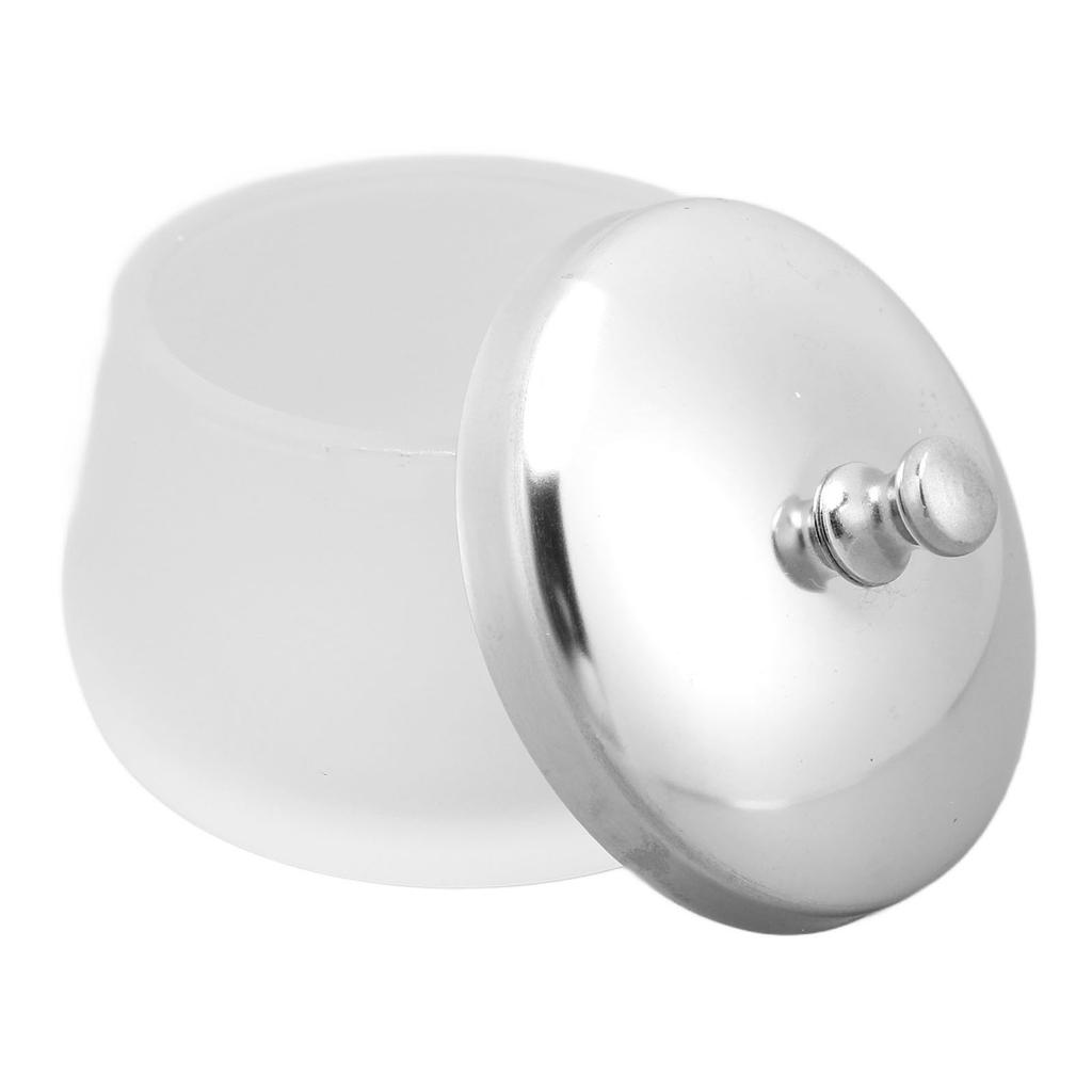 Nail Art Cup Exquisite Frosted Glass Nail Dappen Dish with Metal Lid for Manicure Shop Salon