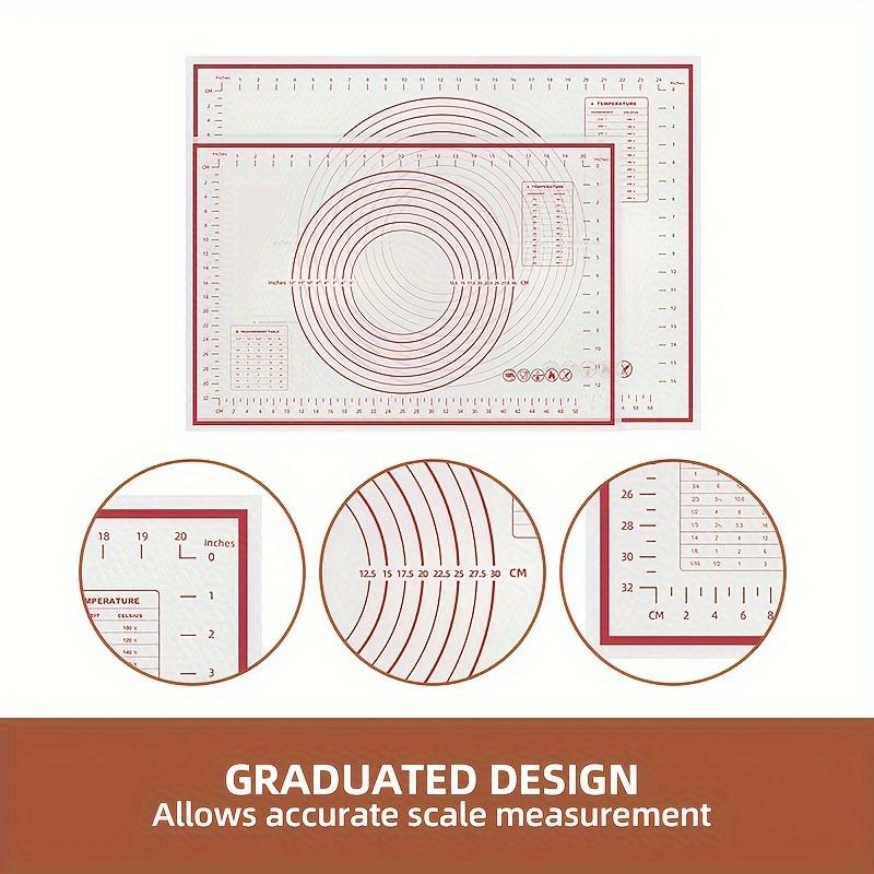 Teigknetmatte | 1 Stück Silikonmatte | Rutschfest, Leicht zu verstauen und zu reinigen, Ideal zum Backen & für Kuchenteig