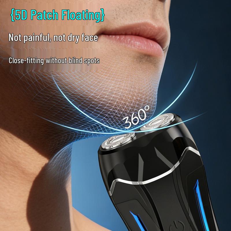 Compact German Electric Steel Shaver for Men - Portable Beard Trimmer for Car Use