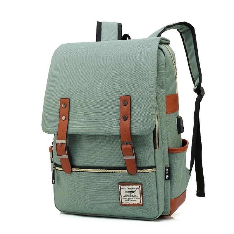 New Personalized Retro Men's and Women's Outdoor Canvas Large Travel Backpack, Zipper Closure, Solid Color Fashionable Backpacks