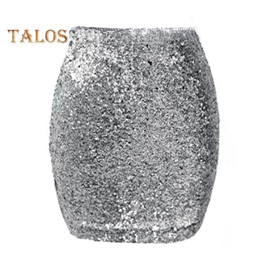 

Женская мини-юбка с высокой талией, ультракороткая, облегающая бедра юбка, блестящая, клубная юбка для вечеринки с пайетками L серебряный