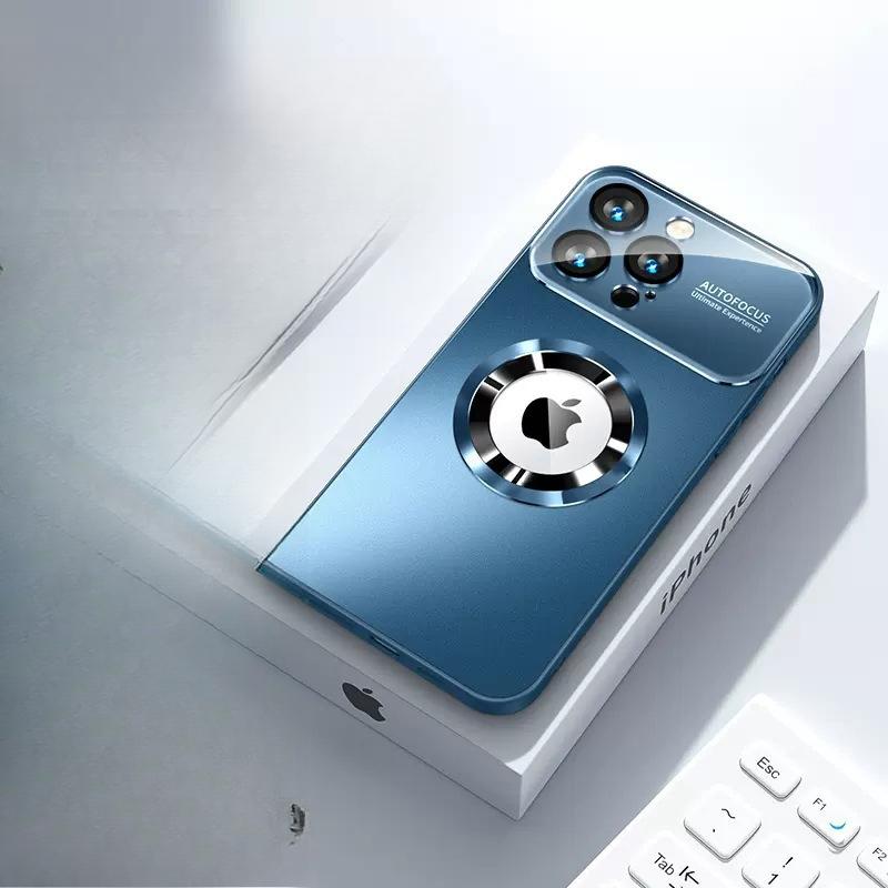 Large Window Leakage Mark Magnetic Suction Case Frosted Glass IPhone 16 Promax Mobile Phone Case Suitable for Apple 15 Mobile Phone Case