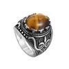 Vintage Ethnic Tiger Eye Owl Totem Ring Punk Fashion Jewelry