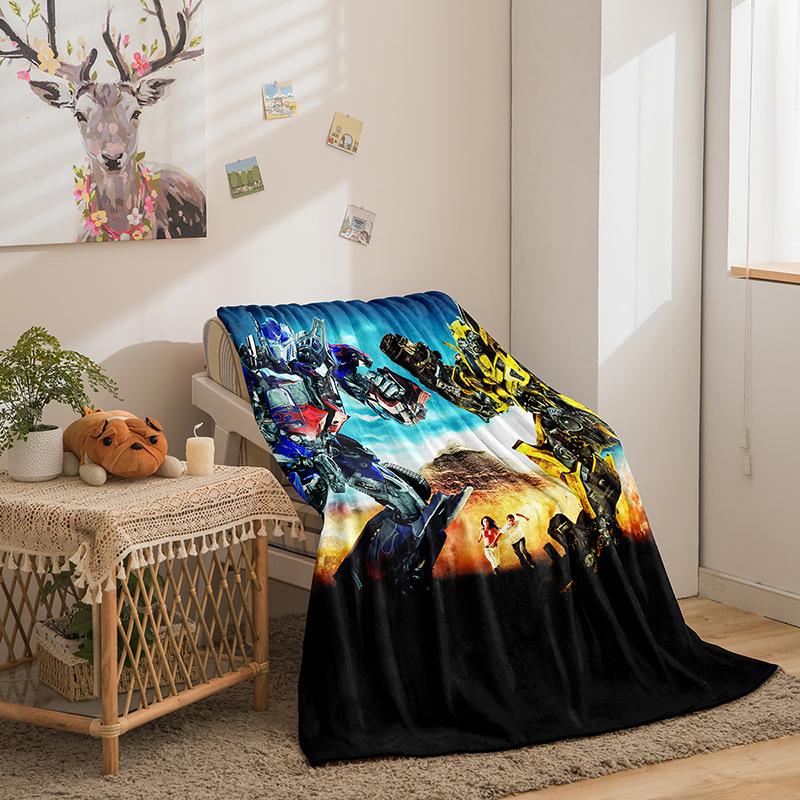 Cartoon Transformers Serie Doppelseitige Flanell 3D Digitaldruck Decke Decke