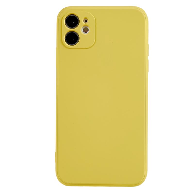 For iPhone 11 Soft TPU Rubberized Cover Fiber Lining Cushion Anti-Scratch Phone Case