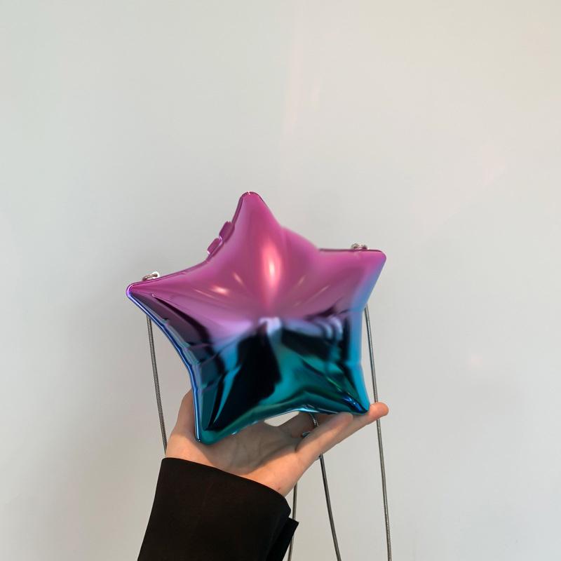 Acrylic Bright Five Pointed Star Zero Wallet Sweet Cool Spicy Girl Lipstick Party Mini Shoulder Bag Banquet Niche Candy Colored CLE