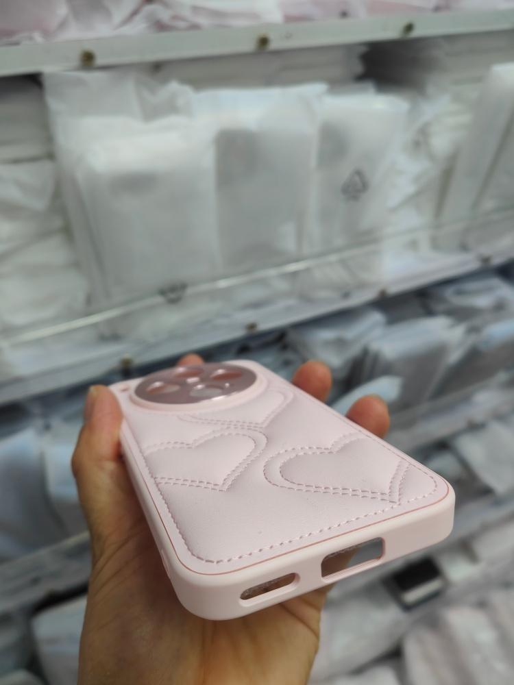Kawaii Simple Love Heart Pattern Leather Case For Oppo Find X9 and X9 Pro Full Camera Lens Protection Back Case Cover