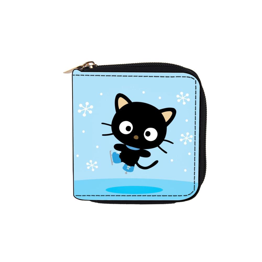 New cartoon cat animation short zipper wallet, children's small wallet