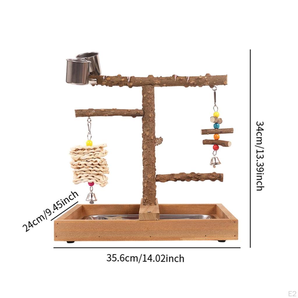 Drewniane żerdzie dla ptaków Drewniane zabawki dla ptaków Plac zabaw Łatwe do czyszczenia z wyjmowaną tacą dla papużek falistych