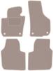 Beige Velour Floor Mats For: Skoda Superb II Long Sedan, Station Wagon (2008-2015)