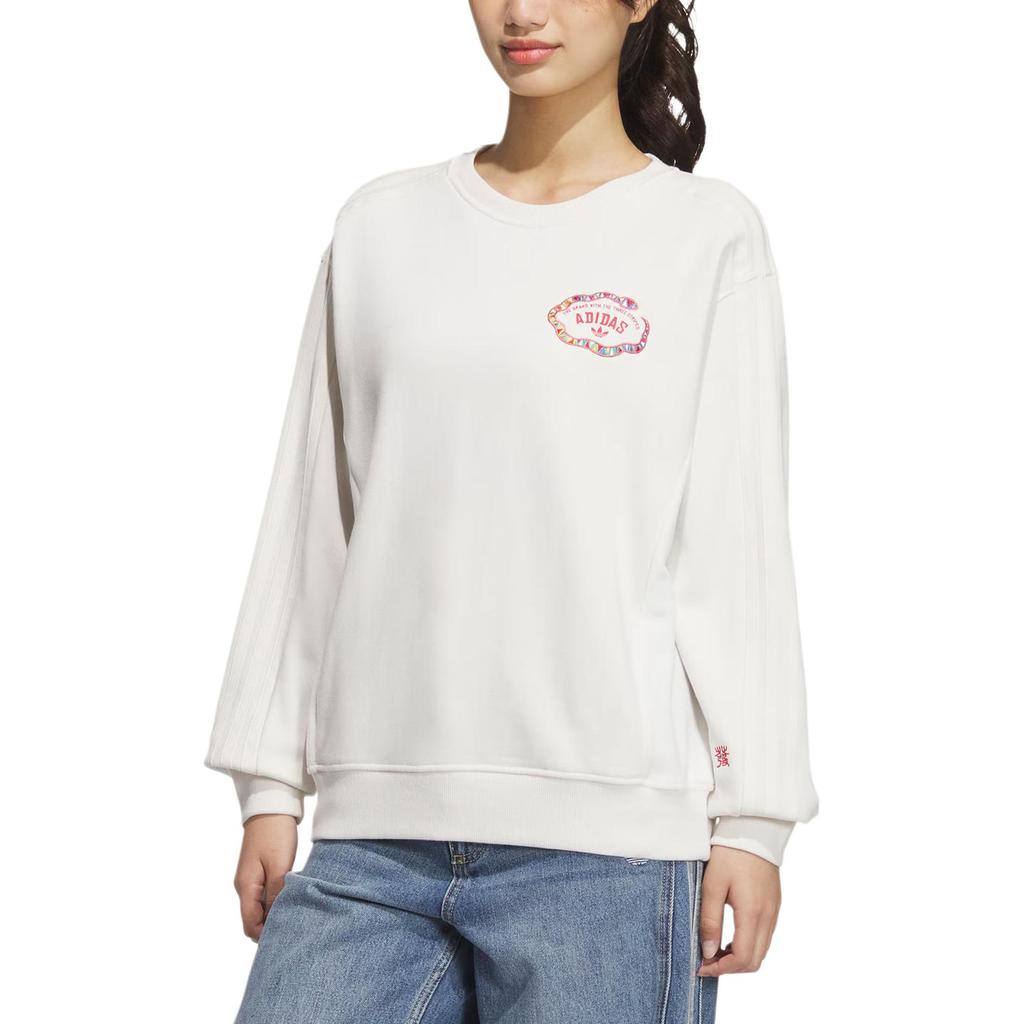 Adidas Originals Lny W Crew Snake Year Limited Edition Loose Fit Sweatshirt Women Sweatshirt White JL8425