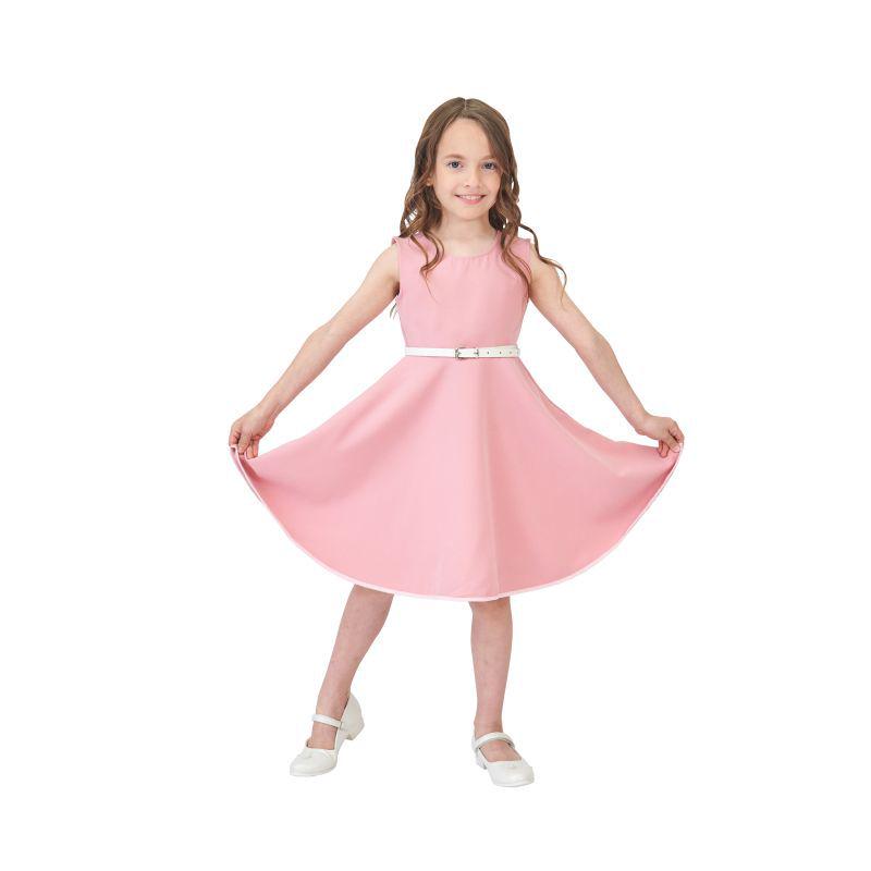 Girls' Sleeveless A-line Belted Dress - 7 Colors Available