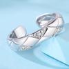 Barbie Textured rhombus, elegant and original, 925 silver ring, women's style ZJYJZ-YS-140