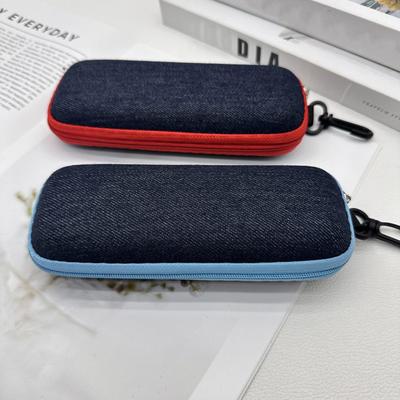 Fashion Denim Fabric Glasses Box Zipper Sunglasses Protection Container Eyeglasses Case Reading Glasses Organizer Carry Bag