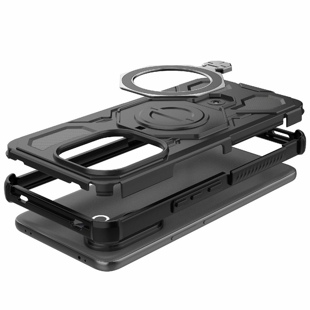 For Vivo V60 5G Magnetic Case Rotating Metal Kickstand Shockproof PC+TPU Phone Back Cover