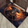 Pirate Skull Steering Wheel Rug for Nautical Themed Rooms - Adventure Decor, Ocean Inspired Flooring Skid resistant carpet