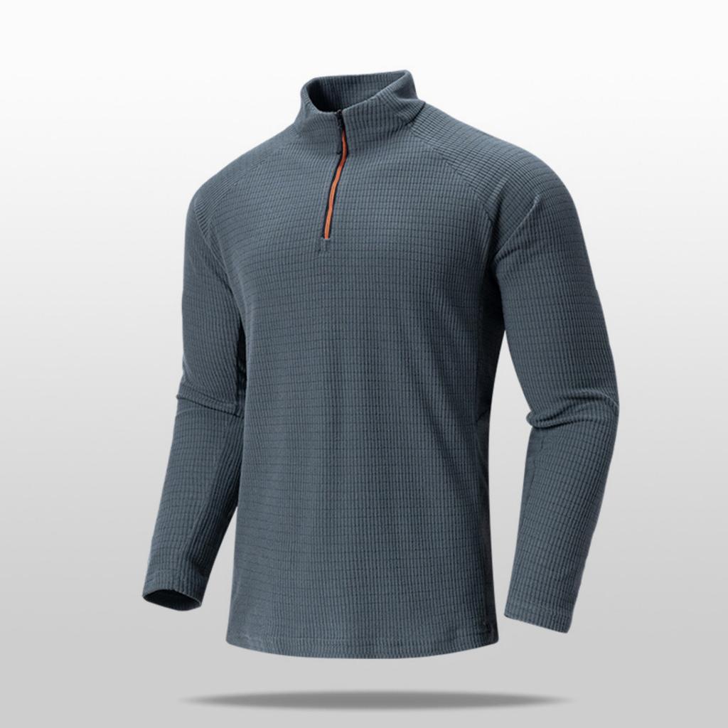 Herren Stehkragen Kordstoff Halb-Reißverschluss Herren Sweatshirt, Ein Trendiges Lässiges Langarm Slim Sport Sweatshirt