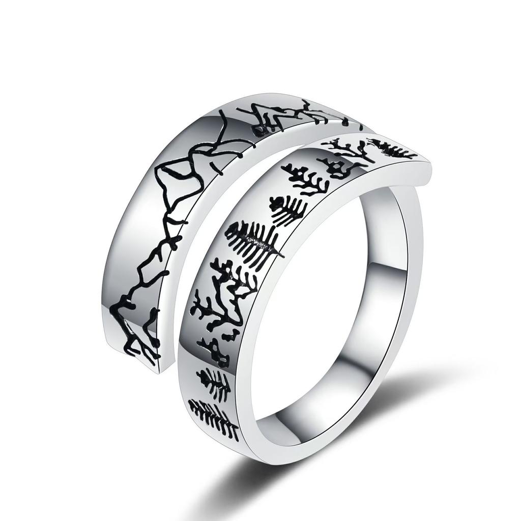 New Fashionable and Adjustable Nordic Style Mountain Shape Index Finger Ring Bracelet for Women