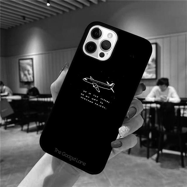 Aircraft Plane Airplane Black Phone Case Back Cover for iPhone 17 Air 16 15 14 13 11 12 Pro Max Plus Shell Coque