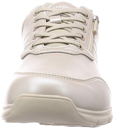 World March WL3601 4E Zipper Boots, Silver, Women's, Size 23.0 Cm