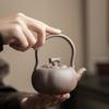 200ML Old Rock Mud Coarse Pottery Persimmon Lifting Beam Teapot Pottery Tea Brewing Pot Kung Fu Teapot Tea Kettle Tea Ceremony