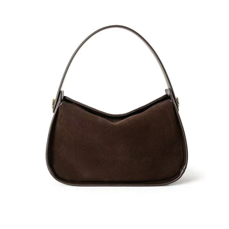 

New Suede Crossbody Bag High-quality Genuine Leather Magnetic Closure Box Bag Persal Design Handbag High-end Elegant Women Bag 28 x 9 x 16 cm кофейный