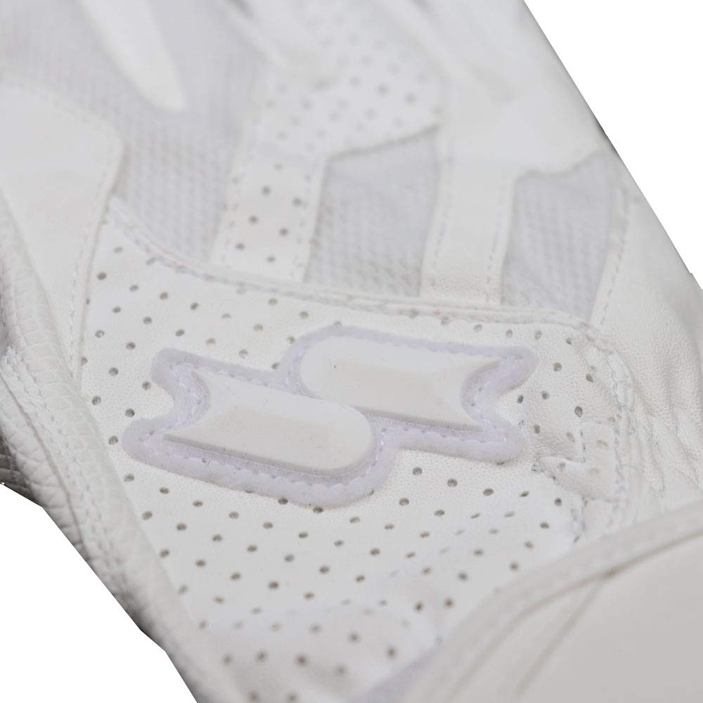 SSK Batting Gloves for High School Size Large Students, Hands, 10, White, (bg3014wf)