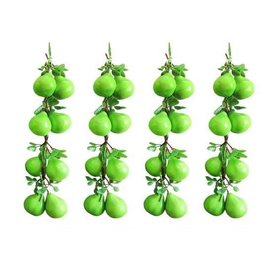 4Pcs Artificial Fruit Vegetable Garland Wall Hanging Fake Banana Strawberry Pumpkin Tomato Cucumber Chili String Farmhouse Kitchen Decoration