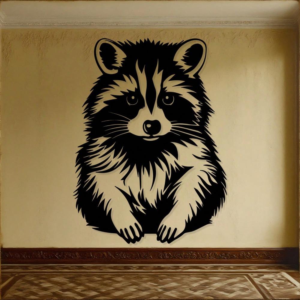 Metal Wall Art Raccoon Sculpture Garden Statue Wildlife Decor Outdoor Terrace Christmas Gift