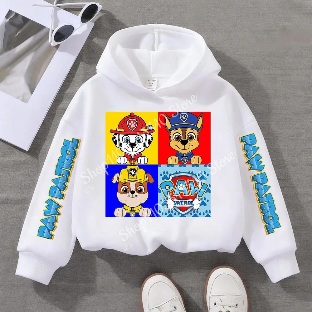 Paw Patrols Sweatshirt Chase Skye Anime Cartoon Print Cotton Fashion Casual Sports Thin Tops Spring Autumn Kids Clothes Gifts