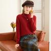 TUHUANG Women's 100% Cashmere Mock Neck Long-Sleeve Thermal Sweater