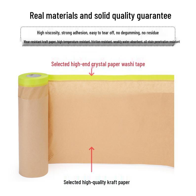 Masking Protection Paper for Car Spray Painting with Anti-Penetration Kraft Film