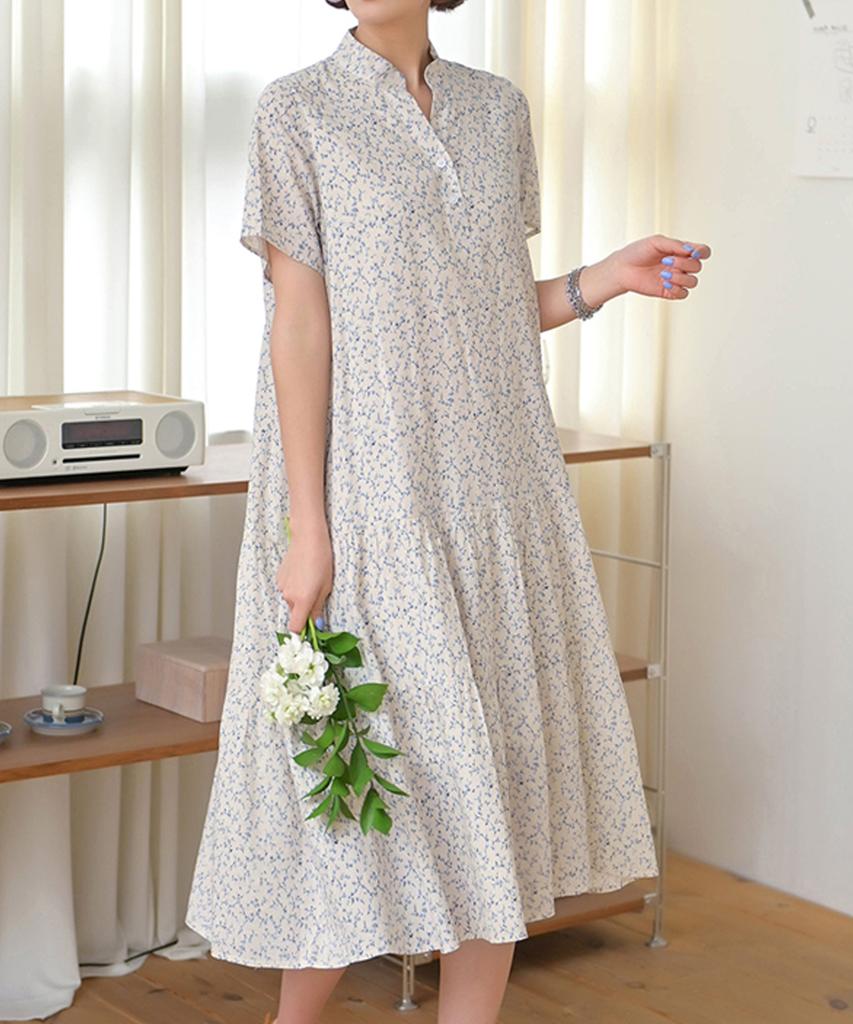 Ppaeppae Floral Half-Open Long Dress