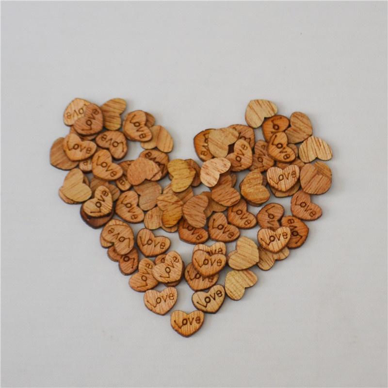50pcs Love Rustic Love Heart Wooden Pieces Cutout Craft Wedding Decor