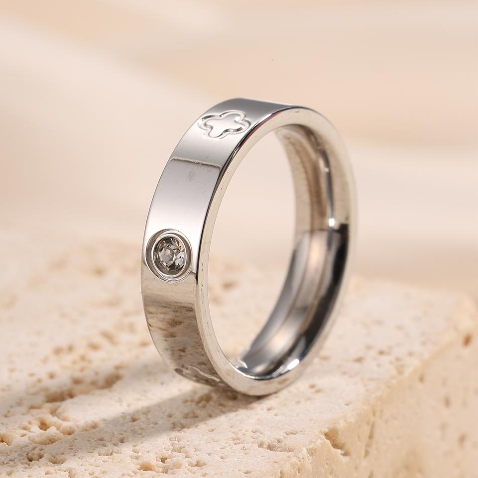 

ZAKOL Classic Round Zircon Stainless Steel Ring for Women Fashion Sliver Gold Color Engagement Couple Ring Jewelry Gift 6