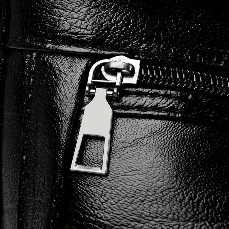 Women's Large Capacity Soft PU Leather Shoulder Bag With Multiple Zipper Compartments, Simple Crossbody Casual Purse