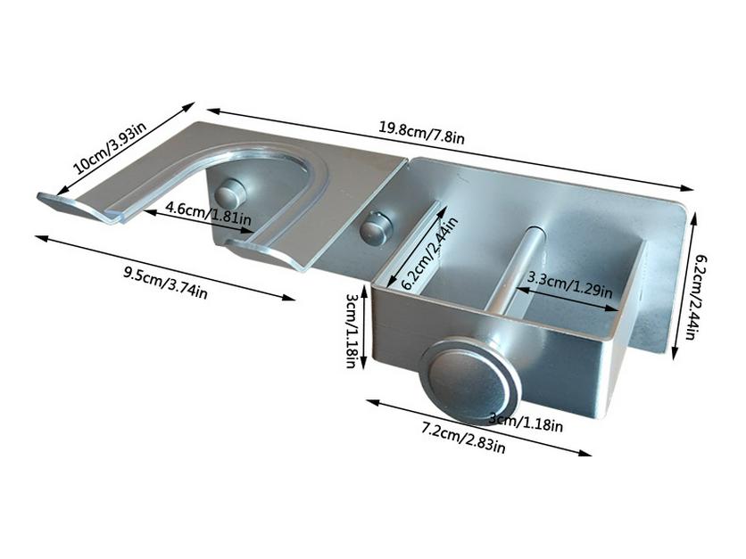 Wandmontiertes, bohrfreies Aufbewahrungsregal für Haartrockner und Stylingwerkzeuge