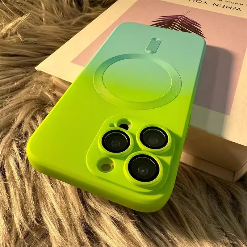 Applicable To IPhone17PRO Mobile Phone Case Gradient Magnetic Scrub Apple 16E Silicone 15 Full Package Anti Fall Protection Case