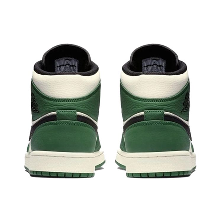 Air Jordan 1 Mid Verde Pino Scarpe da Ginnastica da Uomo Vela-Nero 852542-301