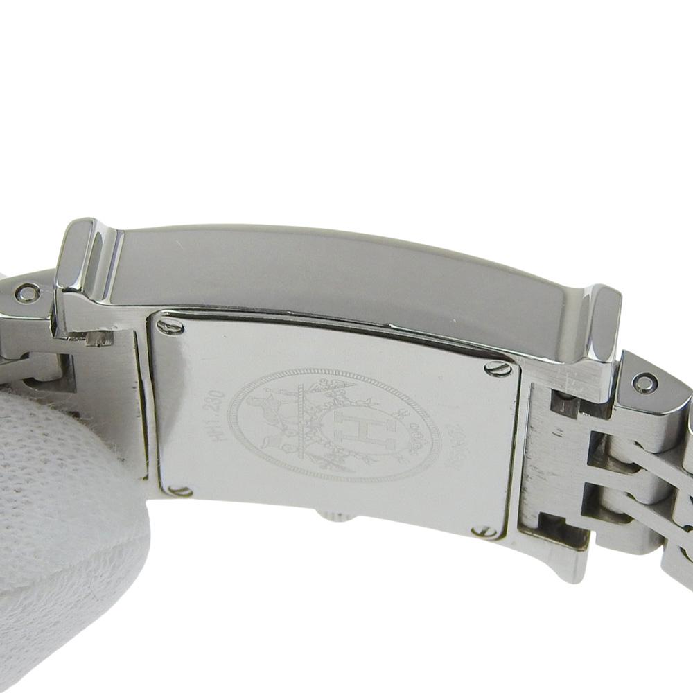 Hermes Heure H Watch Watches HH1.230 Diamond Bezel whiteDial diamond/Stainless Steel Quartz Analog Display Women Used